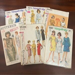 Lot of 6 Vintage 1960's Women's Sewing Patterns Size 14